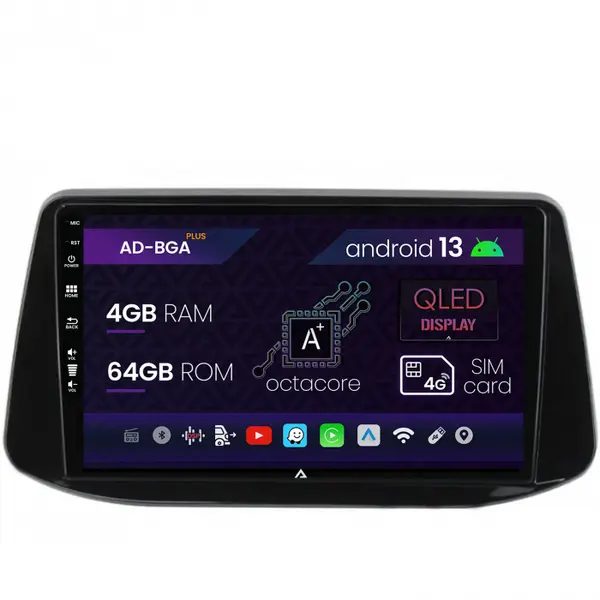 Navigatie Hyundai I30 (2017-Prezent), Android 13, A-Octacore 4GB RAM + 64GB ROM, 9 Inch - AD-BGA9004+AD-BGRKIT225