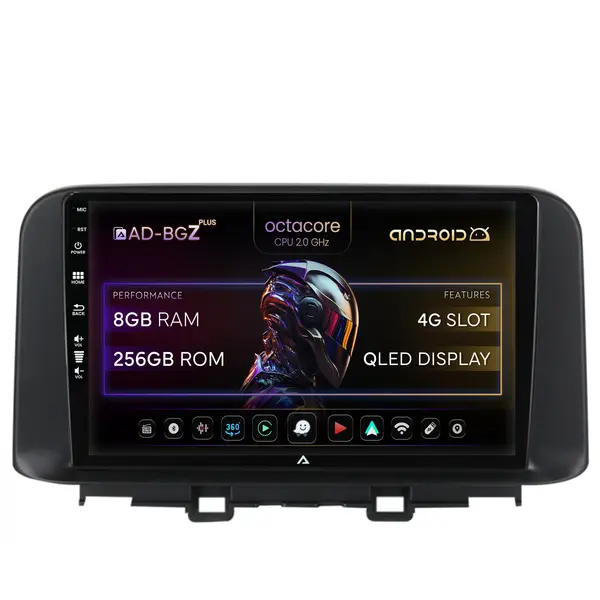 Navigatie Hyundai Kona (2018+), Android, Z-Octacore 8GB RAM + 256GB ROM, 10.1 Inch - AD-BGZ10008+AD-BGRKIT183V2