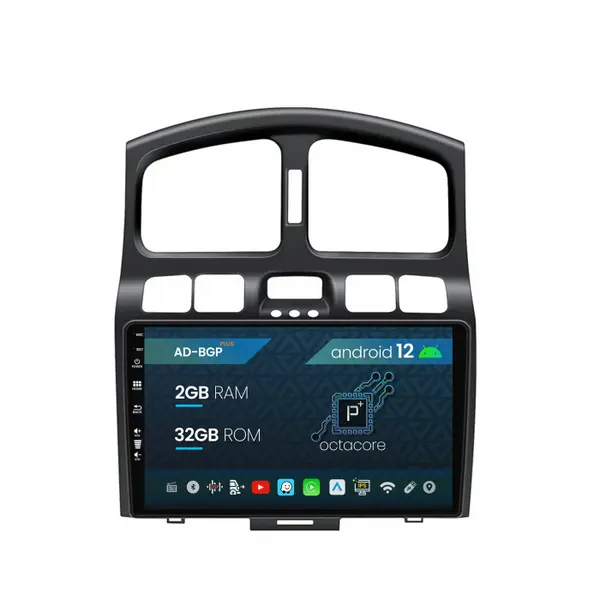 Navigatie Hyundai Santa Fe (2001-2005), Android 12, P-Octacore 2GB RAM + 32GB ROM, 9 Inch - AD-BGP9002+AD-BGRKIT210V2