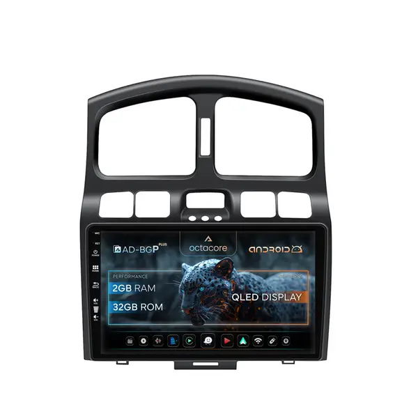Navigatie Hyundai Santa Fe (2001-2005), Android, P-Octacore 2GB RAM + 32GB ROM, 9 Inch - AD-BGP9002+AD-BGRKIT210V2