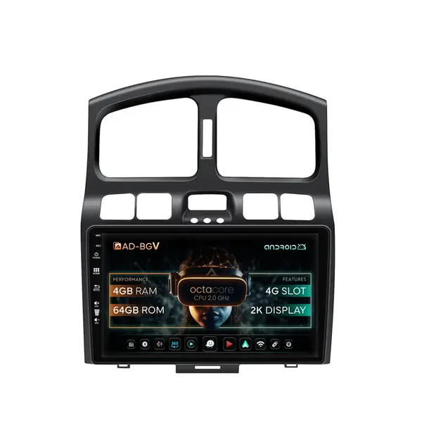 Navigatie Hyundai Santa Fe (2001-2005), Android, V-Octacore 4GB RAM + 64GB ROM, 9.5 Inch - AD-BGV9004+AD-BGRKIT210V2