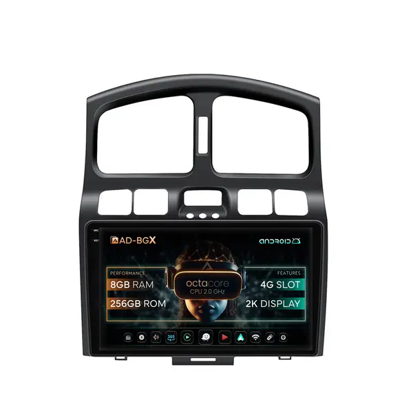 Navigatie Hyundai Santa Fe (2001-2005), Android, X-Octacore 8GB RAM + 256GB ROM, 9.5 Inch - AD-BGX9008+AD-BGRKIT210V2