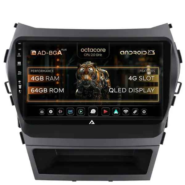 Navigatie Hyundai Santa Fe IX45 (2013-2017), Android, A-Octacore 4GB RAM + 64GB ROM, 9 Inch - AD-BGA9004+AD-BGRKIT182