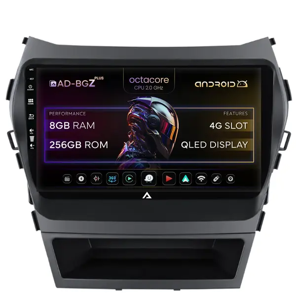 Navigatie Hyundai Santa Fe IX45 (2013-2017), Android, Z-Octacore 8GB RAM + 256GB ROM, 9 Inch - AD-BGZ9008+AD-BGRKIT182