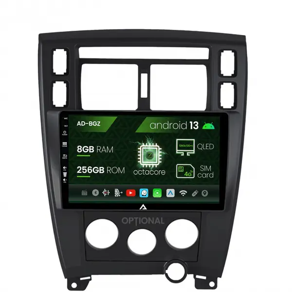 Navigatie Hyundai Tucson (2006-2013), Android 13, Z-Octacore 8GB RAM + 256GB ROM, 10.1 Inch - AD-BGZ10008+AD-BGRKIT200B