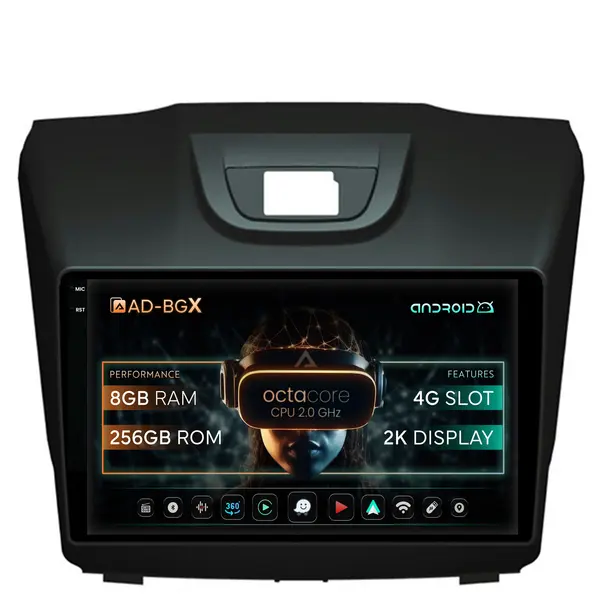 Navigatie Isuzu D-MAX (2015+), Android, X-Octacore 8GB RAM + 256GB ROM, 9.5 Inch - AD-BGX9008+AD-BGRKIT311