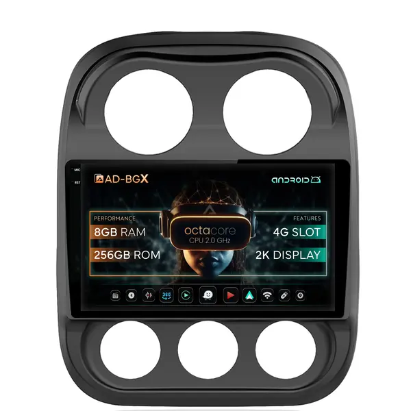 Navigatie Jeep Compass (2009-2016), Android, X-Octacore 8GB RAM + 256GB ROM, 10.36 Inch Inch - AD-BGX10008+AD-BGRKIT284