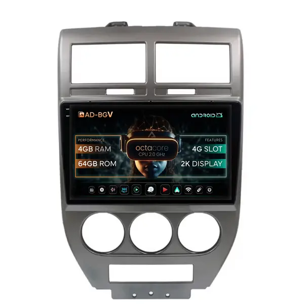 Navigatie Jeep Compass Patriot (2006-2010), Android, V-Octacore 4GB RAM + 64GB ROM, 10.36 Inch - AD-BGV10004+AD-BGRKIT295