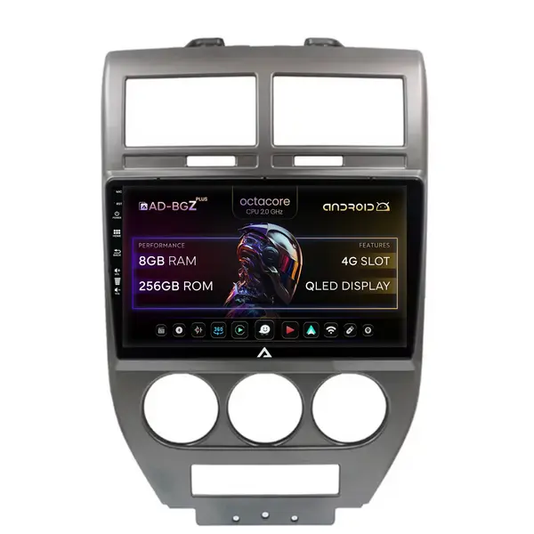 Navigatie Jeep Compass Patriot (2006-2010), Android, Z-Octacore 8GB RAM + 256GB ROM, 10.1 Inch - AD-BGZ10008+AD-BGRKIT295