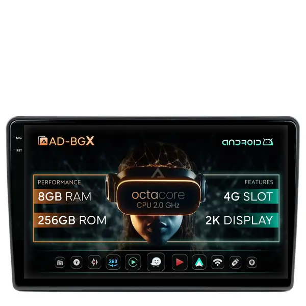 Navigatie Jeep Dodge Chrysler Universal, Android, X-Octacore 8GB RAM + 256GB ROM, 10.36 Inch - AD-BGX10008+AD-BGRKIT291