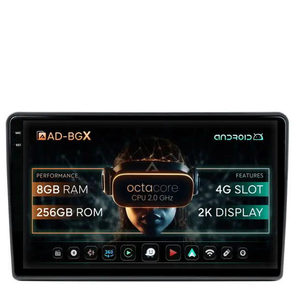 Navigatie Jeep Dodge Chrysler Universal, Android, X-Octacore 8GB RAM + 256GB ROM, 10.36 Inch - AD-BGX10008+AD-BGRKIT291