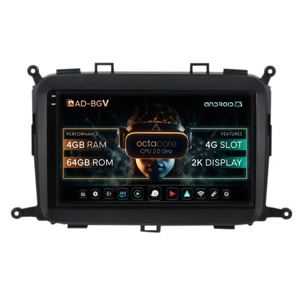 Navigatie Kia Carens (2012-2017), Android, V-Octacore 4GB RAM + 64GB ROM, 9.5 Inch - AD-BGV9004+AD-BGRKIT220
