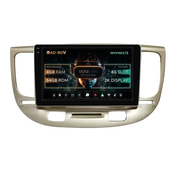 Navigatie Kia Rio (2006-2011), Android, V-Octacore 4GB RAM + 64GB ROM, 9.5 Inch - AD-BGV9004+AD-BGRKIT232