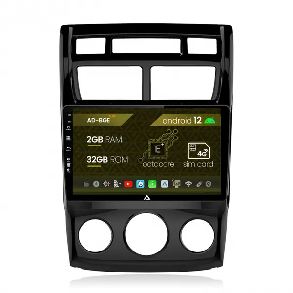 Navigatie Kia Sportage (2005-2010) M AC, Android 12, E-Octacore 2GB RAM + 32GB ROM, 9 Inch - AD-BGE9002+AD-BGRKIT148S
