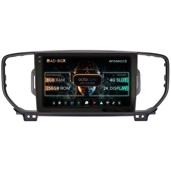 Navigatie Kia Sportage (2016-2018), Android, X-Octacore 8GB RAM + 256GB ROM, 9.5 Inch - AD-BGX9008+AD-BGRKIT150V2-B