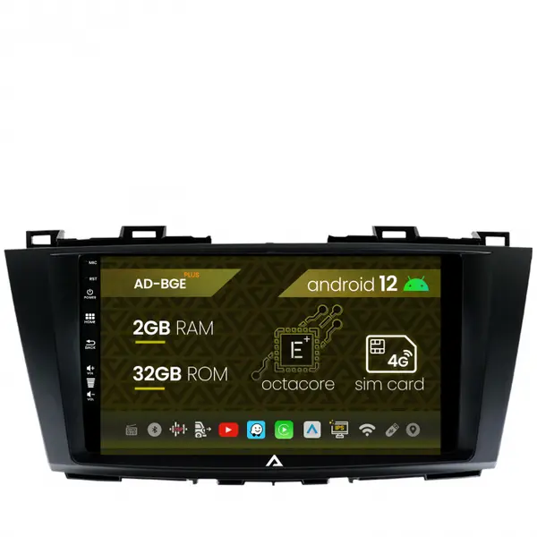 Navigatie Mazda 5 (2010-2015), Android 12, E-Octacore 2GB RAM + 32GB ROM, 9 Inch - AD-BGE9002+AD-BGRKIT323
