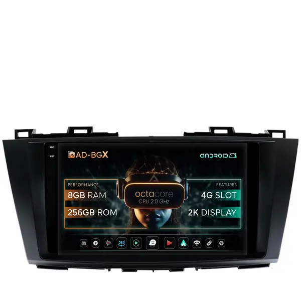 Navigatie Mazda 5 (2010-2015), Android, X-Octacore 8GB RAM + 256GB ROM, 9.5 Inch - AD-BGX9008+AD-BGRKIT323