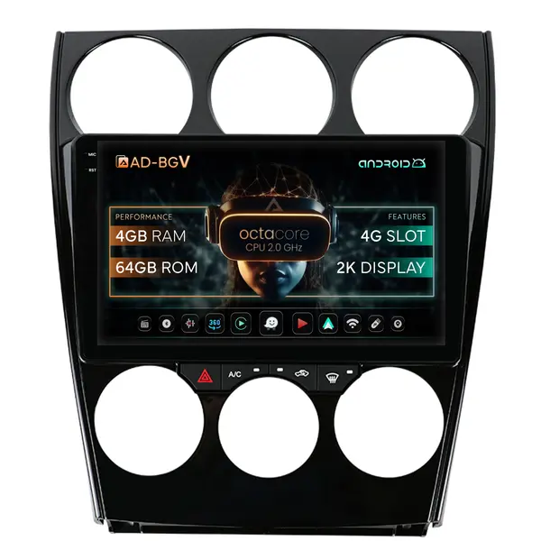 Navigatie Mazda 6 (2002-2008), Android, V-Octacore 4GB RAM + 64GB ROM, 9.5 Inch - AD-BGV9004+AD-BGRKIT321