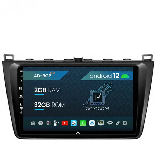Navigatie Mazda 6 (2008-2013), Android 12, P-Octacore 2GB RAM + 32GB ROM, 9 Inch - AD-BGP9002+AD-BGRKIT328