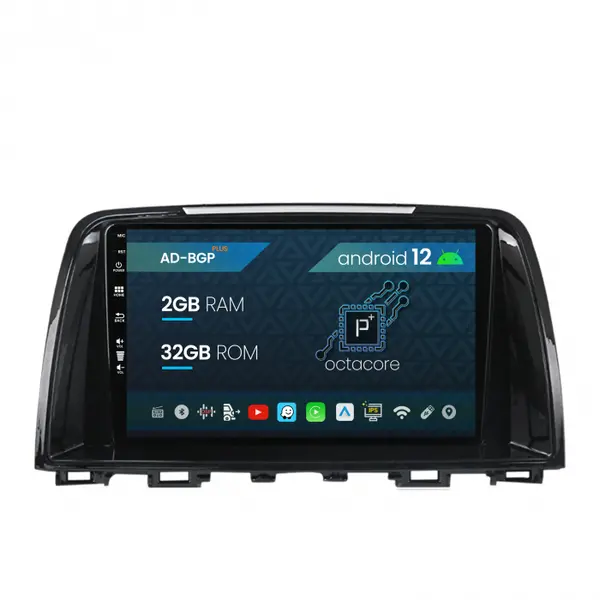 Navigatie Mazda 6 (2013-2015), Android 12, P-Octacore 2GB RAM + 32GB ROM, 9 Inch - AD-BGP9002+AD-BGRKIT328v2