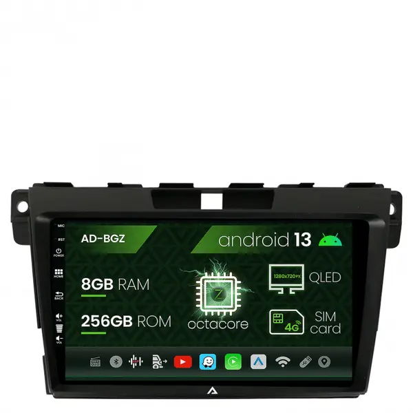 Navigatie Mazda CX-7 (2008-2013), Android 13, Z-Octacore 8GB RAM + 256GB ROM, 9 Inch - AD-BGZ9008+AD-BGRKIT326