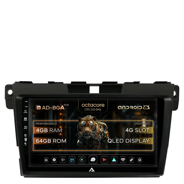 Navigatie Mazda CX-7 (2008-2013), Android, A-Octacore 4GB RAM + 64GB ROM, 9 Inch - AD-BGA9004+AD-BGRKIT326