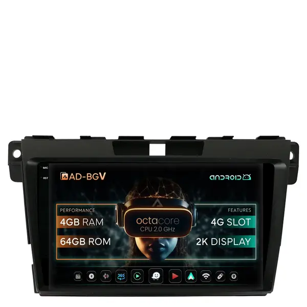 Navigatie Mazda CX-7 (2008-2013), Android, V-Octacore 4GB RAM + 64GB ROM, 9.5 Inch - AD-BGV9004+AD-BGRKIT326