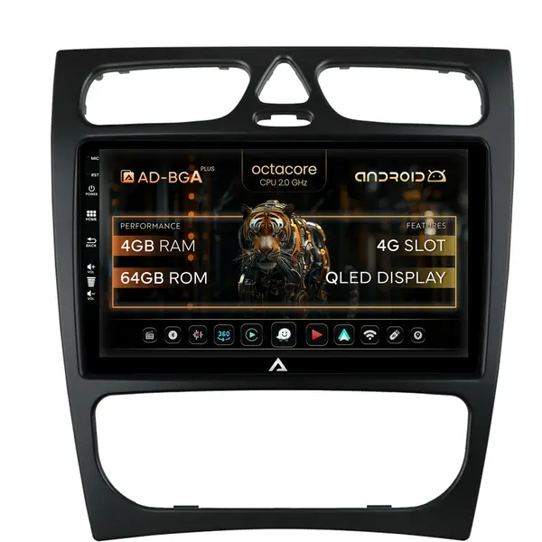 Navigatie Mercedes Benz C-Class W203 (2000-2005), Android, A-Octacore 4GB RAM + 64GB ROM, 9 INCH - AD-BGA9004+AD-BGRKIT416