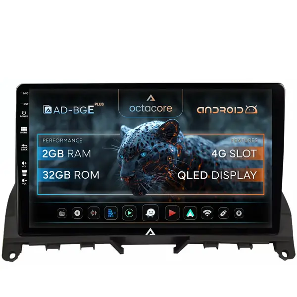 Navigatie Mercedes Benz C-Class W204 (2006-2012),Android, E-Octacore 2GB RAM + 32GB ROM, 9 Inch - AD-BGE9002+AD-BGRKIT419