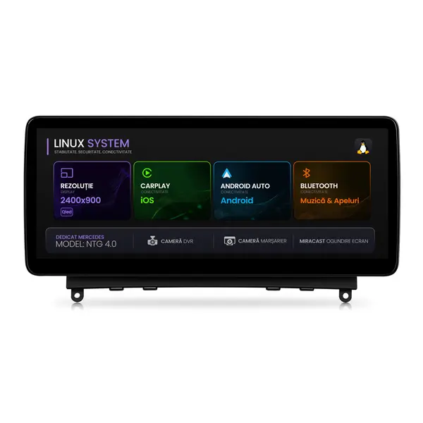 Navigatie Mercedes Benz C-Class W204 (2007-2010), Linux OS OEM, NTG 4.0, CarPlay Android Auto Wireless, MirrorLink, Camera AHD, 12.3 Inch -