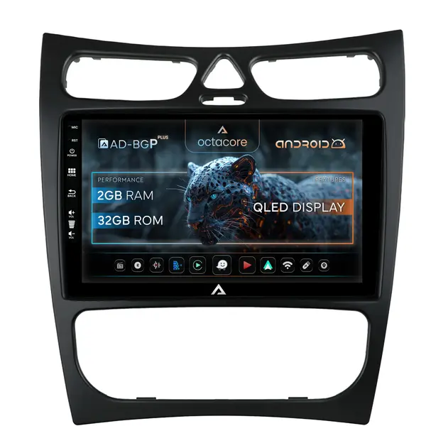 Navigatie Mercedes Benz CLK W209 (2000-2005), Android, P-Octacore 2GB RAM + 32GB ROM, 9 Inch - AD-BGP9002+AD-BGRKIT416V2