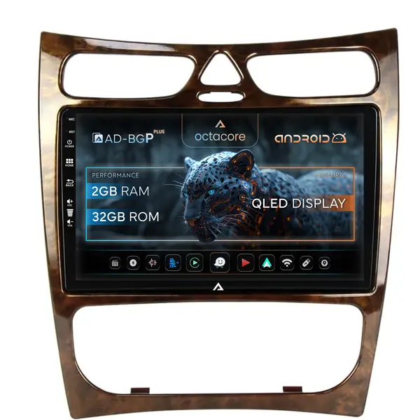 Navigatie Mercedes Benz CLK W209 (2000-2005), Android, P-Octacore 2GB RAM + 32GB ROM, 9 Inch - AD-BGP9002+AD-BGRKIT416V4