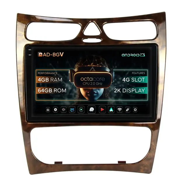 Navigatie Mercedes Benz CLK W209 (2000-2005), Android, V-Octacore 4GB RAM + 64GB ROM, 9.5 Inch - AD-BGV9004+AD-BGRKIT416V4