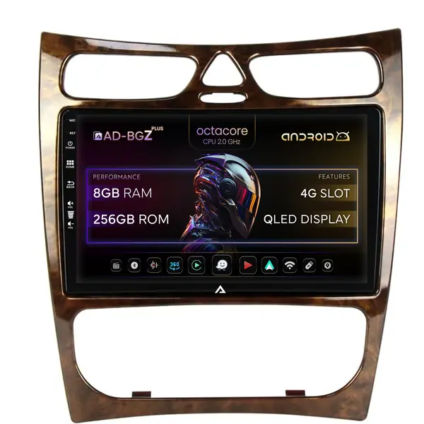 Navigatie Mercedes Benz CLK W209 (2000-2005), Android, Z-Octacore 8GB RAM + 256GB ROM, 9 INCH - AD-BGZ9008+AD-BGRKIT416V4