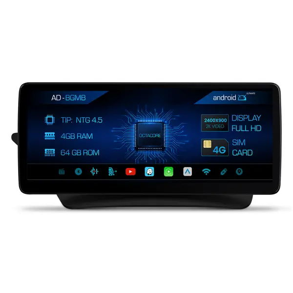 Navigatie Mercedes Benz E-Class C207 (2013-2014), NTG 4.5, Android, MB-Octacore, 4GB RAM + 64GB ROM, 12.3 Inch - AD-BGMB1200445+AD-BGRKITMB010
