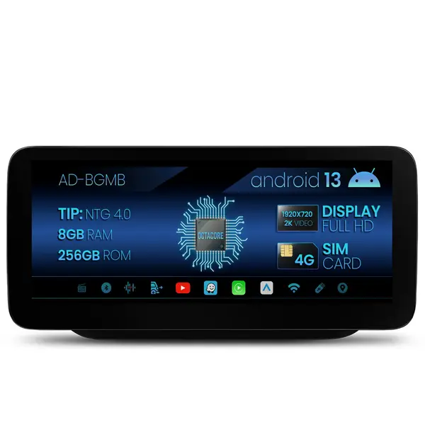 Navigatie Mercedes Benz G-Class G500 W461 W463 (2008-2011), NTG 4.0, Android 13, MB-Octacore, 8GB RAM + 256GB ROM, 12.3 Inch -