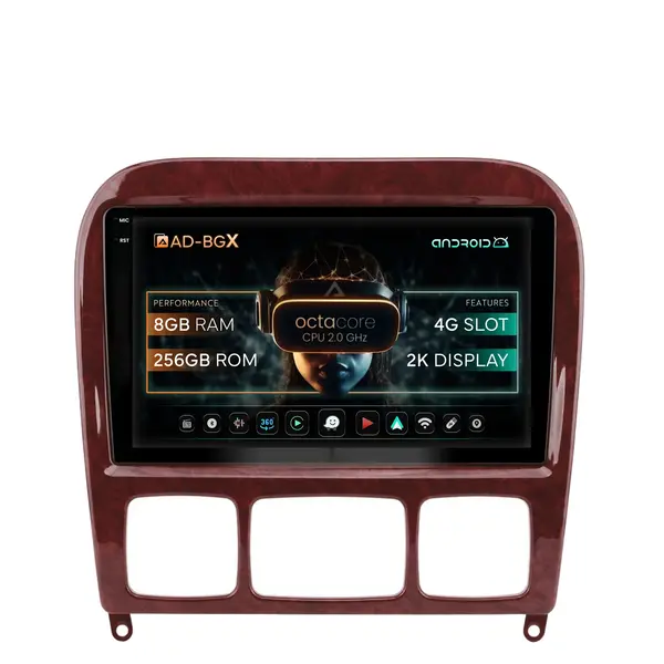 Navigatie Mercedes Benz S-Class (1998-2005), Android, X-Octacore 8GB RAM + 256GB ROM, 9.5 Inch - AD-BGX9008+AD-BGRKIT408