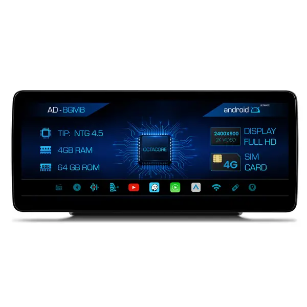 Navigatie Mercedes Benz SLK R172 (2011-2015), NTG 4.5, Android, MB-Octacore, 4GB RAM + 64GB ROM, 12.3 Inch - AD-BGMB1200445+AD-BGRKITMB011