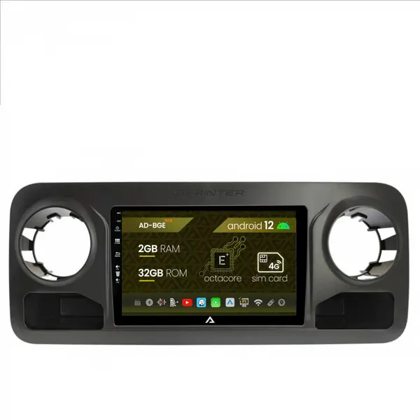 Navigatie Mercedes Benz Sprinter, Android 12, E-Octacore 2GB RAM + 32GB ROM, 10.1 Inch - AD-BGE10002+AD-BGRKIT407V2