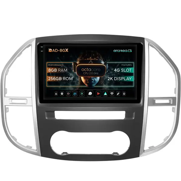 Navigatie Mercedes Benz Vito (2016+), Android, X-Octacore 8GB RAM + 256GB ROM, 10.36 Inch - AD-BGX10008+AD-BGRKIT407V3