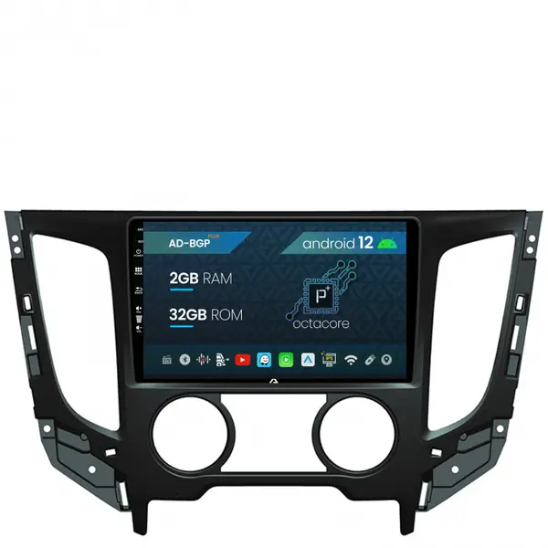 Navigatie Mitsubishi L200 (2014-2020), Android 12, P-Octacore 2GB RAM + 32GB ROM, 9 Inch - AD-BGP9002+AD-BGRKIT273