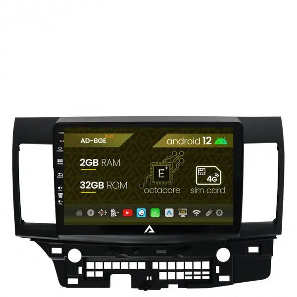 Navigatie Mitsubishi Lancer (2007-2016), Android 12, E-Octacore 2GB RAM + 32GB ROM, 10.1 Inch - AD-BGE10002+AD-BGRKIT269