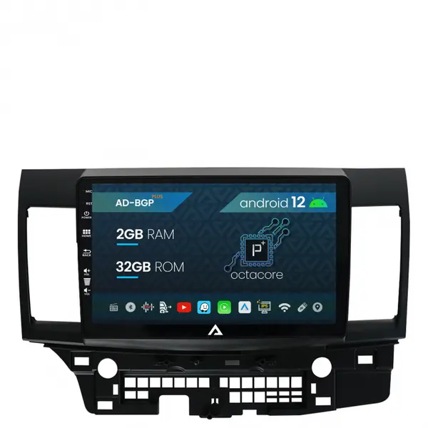 Navigatie Mitsubishi Lancer (2007-2016), Android 12, P-Octacore 2GB RAM + 32GB ROM, 10.1 Inch - AD-BGP10002+AD-BGRKIT269