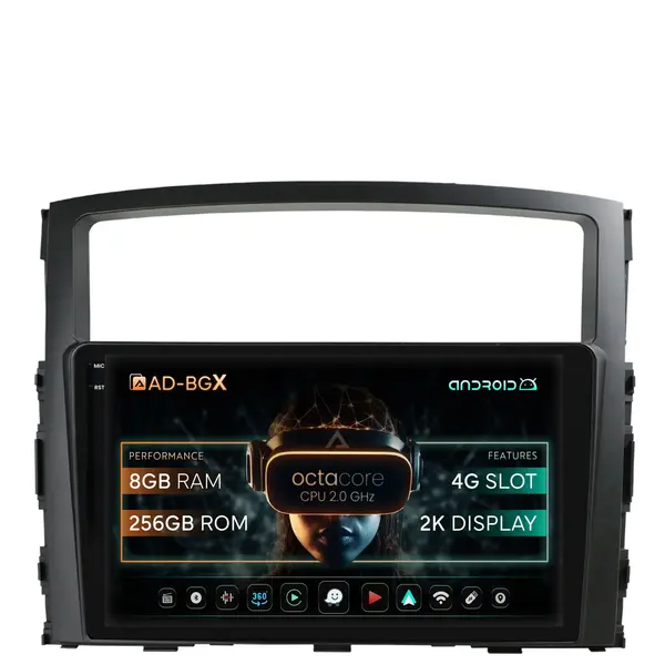 Navigatie Mitsubishi Pajero (2006-2014), Android, X-Octacore 8GB RAM + 256GB ROM, 9.5 Inch - AD-BGX9008+AD-BGRKIT271