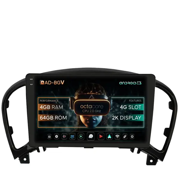 Navigatie Nissan Juke (2010-2019), Android, V-Octacore 4GB RAM + 64GB ROM, 9.5 Inch - AD-BGV9004+AD-BGRKIT168