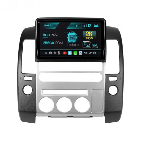 Navigatie Nissan Pathfinder-Navara (2004-2014), Android 13, X-Octacore 8GB RAM + 256GB ROM, 9.5 Inch - AD-BGX9008+AD-BGRKIT170V2