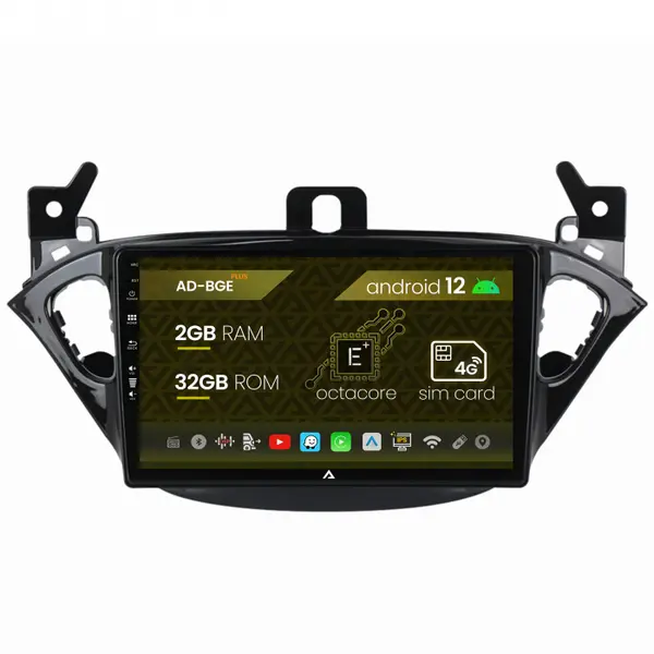 Navigatie Opel Corsa E (2013-2019), Android 12, E-Octacore 2GB RAM + 32GB ROM, 9 Inch - AD-BGE9002+AD-BGRKIT387