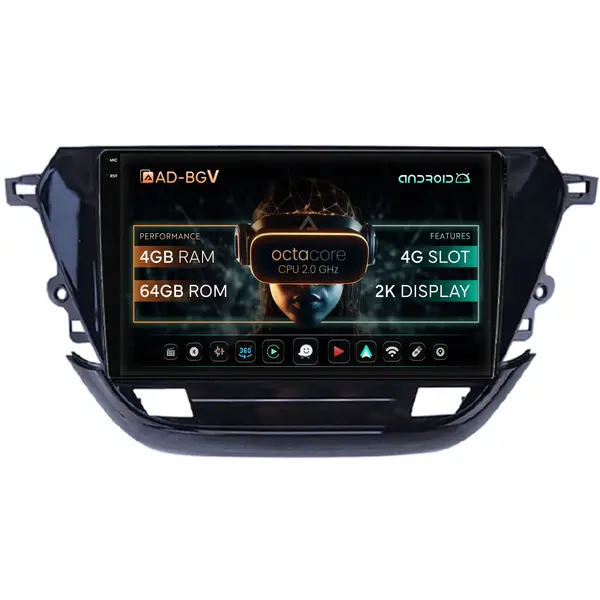 Navigatie Opel Corsa F (2019+), Android, V-Octacore 4GB RAM + 64GB ROM, 9.5 Inch - AD-BGV9004+AD-BGRKIT380