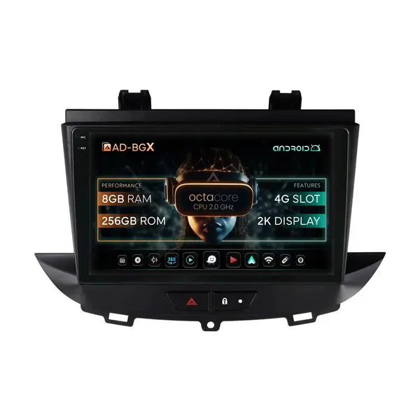 Navigatie Opel Grandland X Opel Crossland X (2017-2021), Android, X-Octacore 8GB RAM + 256GB ROM, 9.5 Inch - AD-BGX9008+AD-BGRKIT354