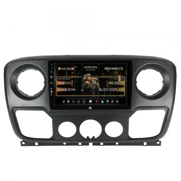 Navigatie Opel Movano Renault Master Nissan NV400 (2011-2021), Android, A-Octacore 4GB RAM + 64GB ROM, 10.1 Inch - AD-BGA10004+AD-BGRKIT388V2